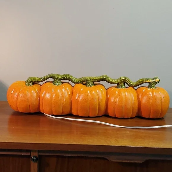 Vintage blow mold light up pumpkins